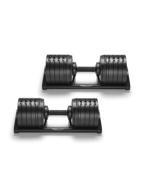 NÜOBELL S 5100 Black adjustable dumbbell with a sleek black finish, designed for efficient, space-saving home workouts and easy weight adjustments.