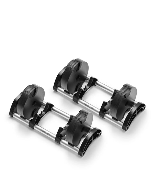NÜOBELL Expansion Kit Silver – premium add-on kit in elegant silver, designed to increase the weight range of your NÜOBELL adjustable dumbbells for advanced home workouts.