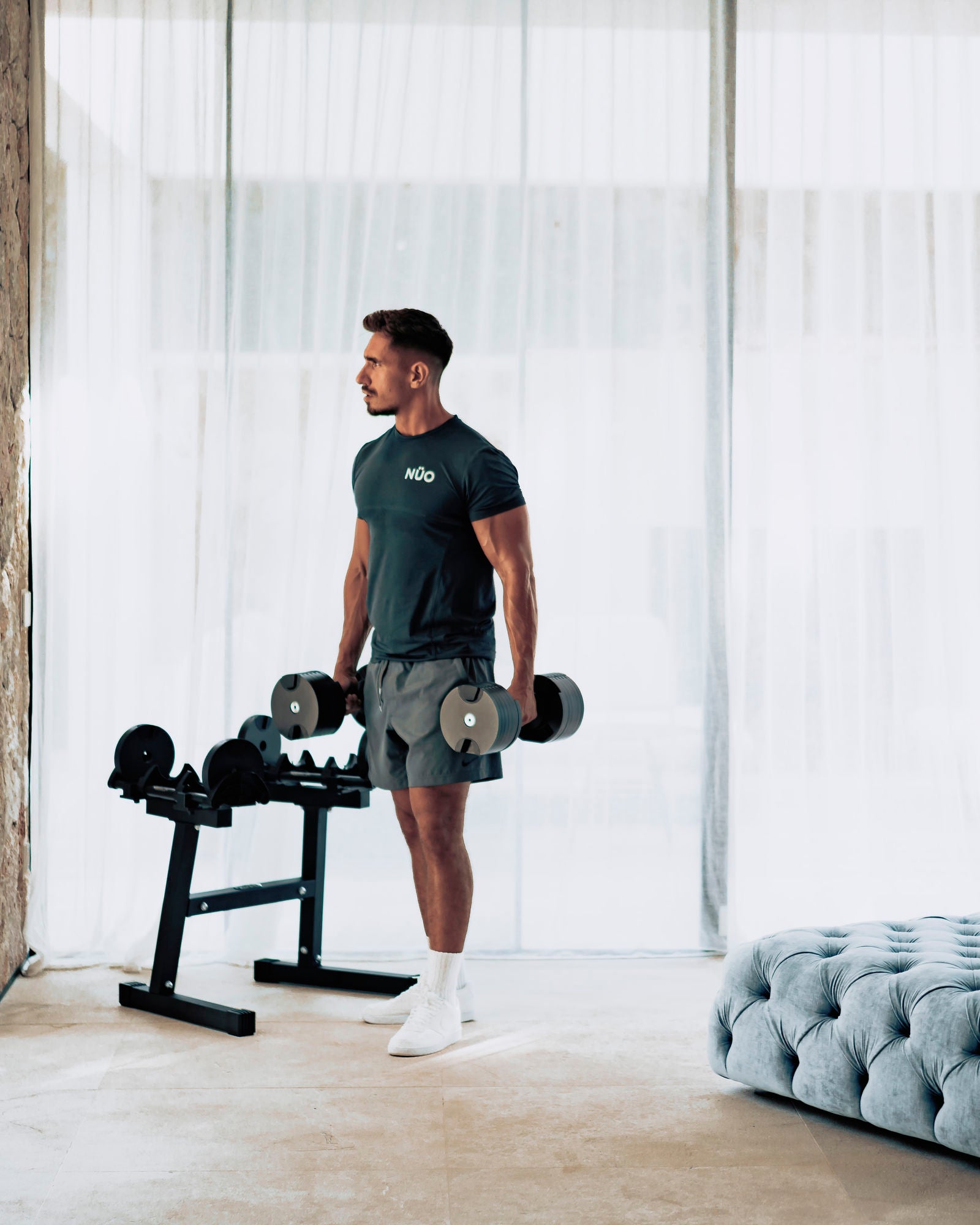 NÜOBELL 580 Adjustable Dumbbells 5-80 lbs | NÜO