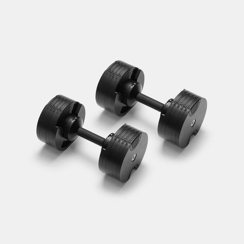 Adjustable dumbbell NÜOBELL 550 in black design.