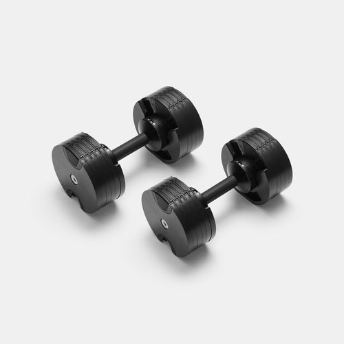 Adjustable dumbbell NÜOBELL 550 in black design.