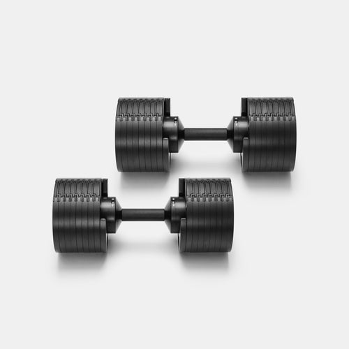 Adjustable dumbbell NÜOBELL 580 in black design.