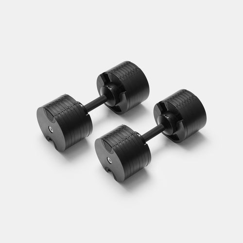 Adjustable dumbbell NÜOBELL 580 in black design.