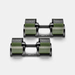 Adjustable dumbbell NÜOBELL 580 in green design.